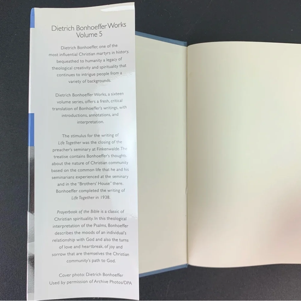 Life Together Prayerbook of the Bible by Dietrich Bonhoeffer. Volume 4. 1996.